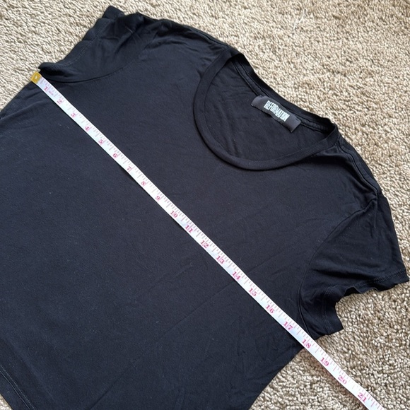 Reformation Dream Black Short Sleeve Soft Stretchy Basic T Shirt - Picture 3 of 7